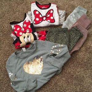 Girls size 5/5-6 clothing lot PJ’s,dress & pants